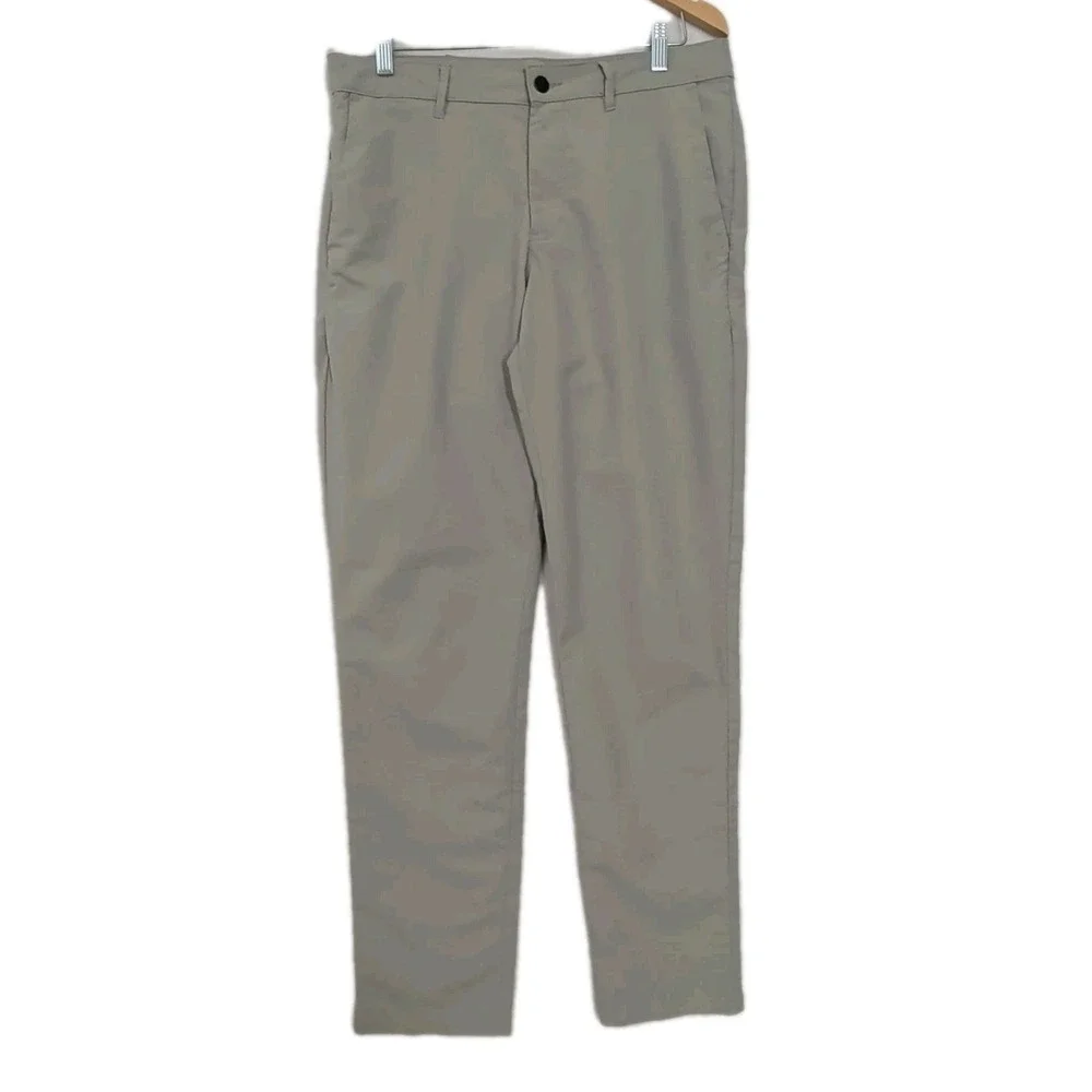 Banana Republic Performance Pants‎ Mens 32x34 Taupe Beige Gray Straight Slim